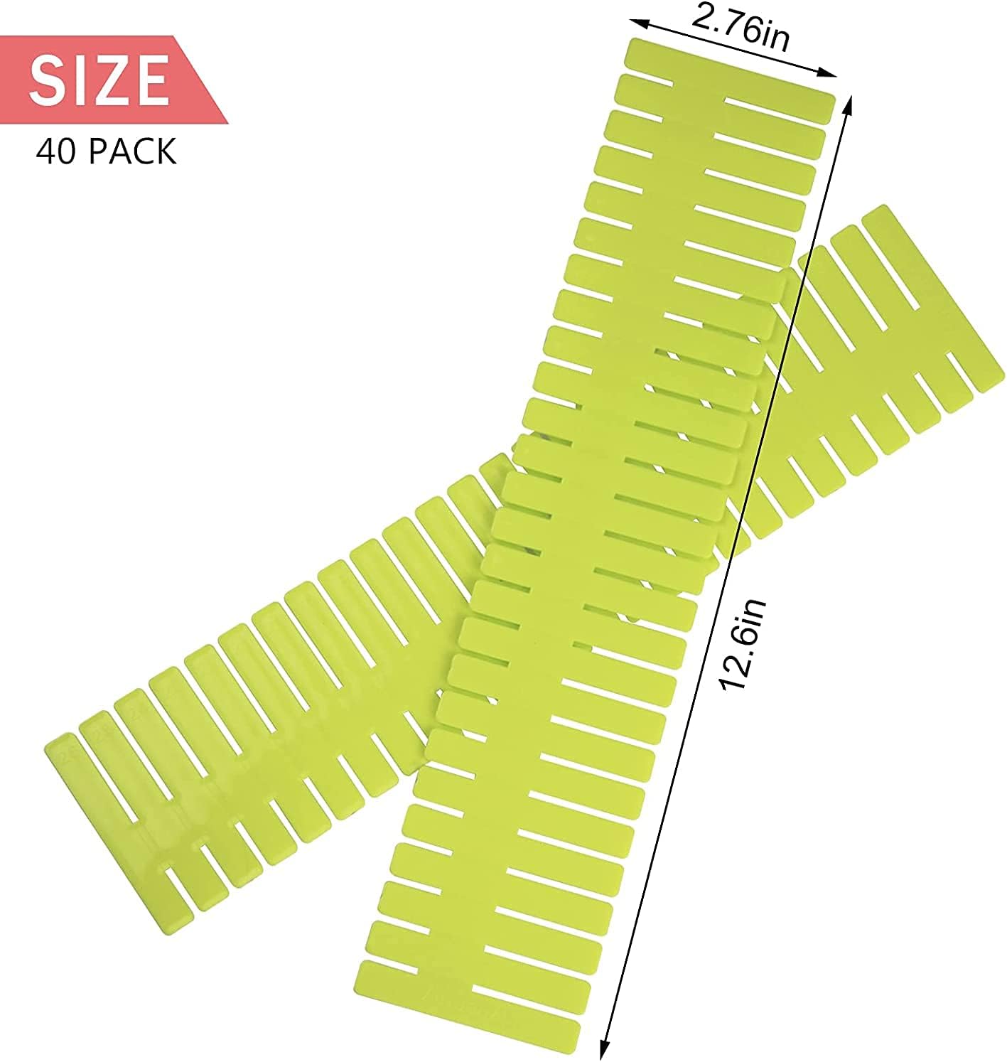 40Pcs Drawer Dividers, Adjustable Drawer Organizer for Socks, Underwear, Makeup, Can Help Tidy Kitchen, Bedroom, Dresser Green