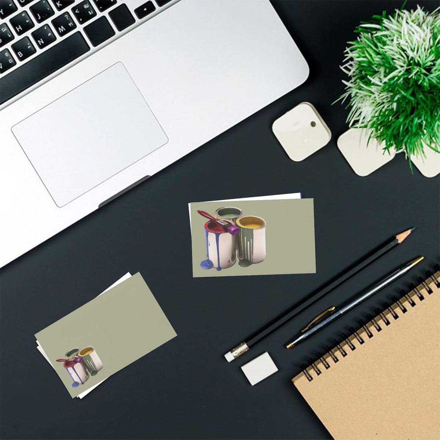 Custom Business Cards Personalized Business Cards for Small Business 300gsm Matte Paper Front & Back Sides Printed 3.5" x 2" - Painting Service Template