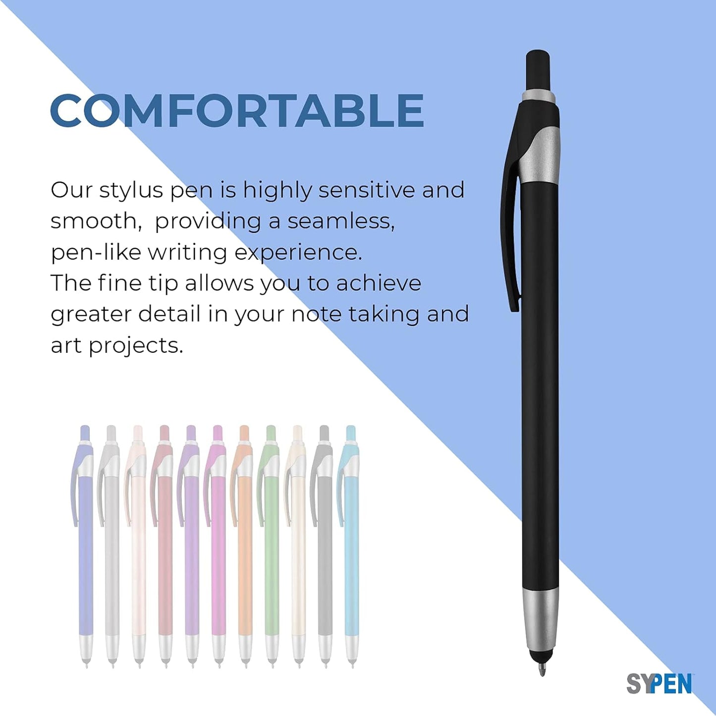 Personalized with Your Custom Logo or Text Pens-Pack of 300- for Marketing, Parties, and Events, 2 in 1 Capacitive Stylus & Ballpoint Pen Compatible with Touchscreen Devices, Black Ink, Teal Pens