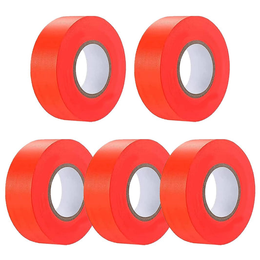 5 Pack Orange Flagging Tape, Non-Adhesive Plastic Ribbon Neon Marking Roll, 0.78"*500ft, Marking Tape for Tree Marking, Hunting, Boundaries and Hazardous Areas,Trail Marking
