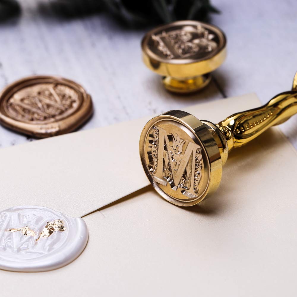 Letter Y Sealing Wax Stamp, Lucky Goddness Alphabet Wax Seal Stamp Y, Gold