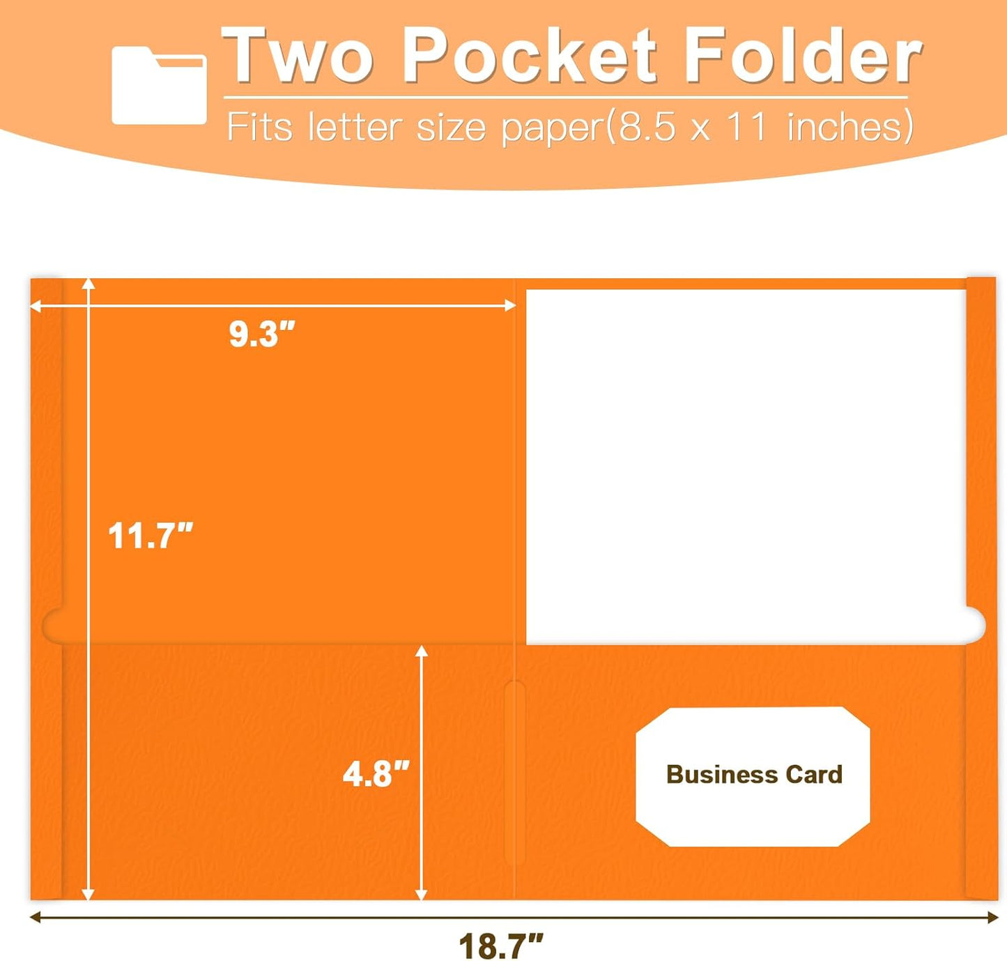 Folders with Pockets, LAYZZ 30 Pack Paper Pocket Folders, 2 Pocket Folders Fits Letter Size Paper, for School Office and Home (Orange)
