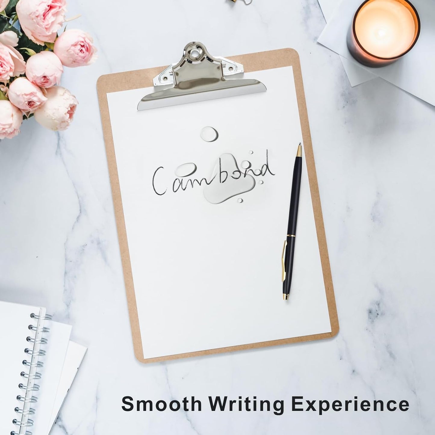 Cambond Black Pens Ballpoint Pens - Black Ink Bulk 1.0 mm Medium Point Smooth Writing Office Pens for Men Women Police Uniform Office Business, 10 Pack (Black)