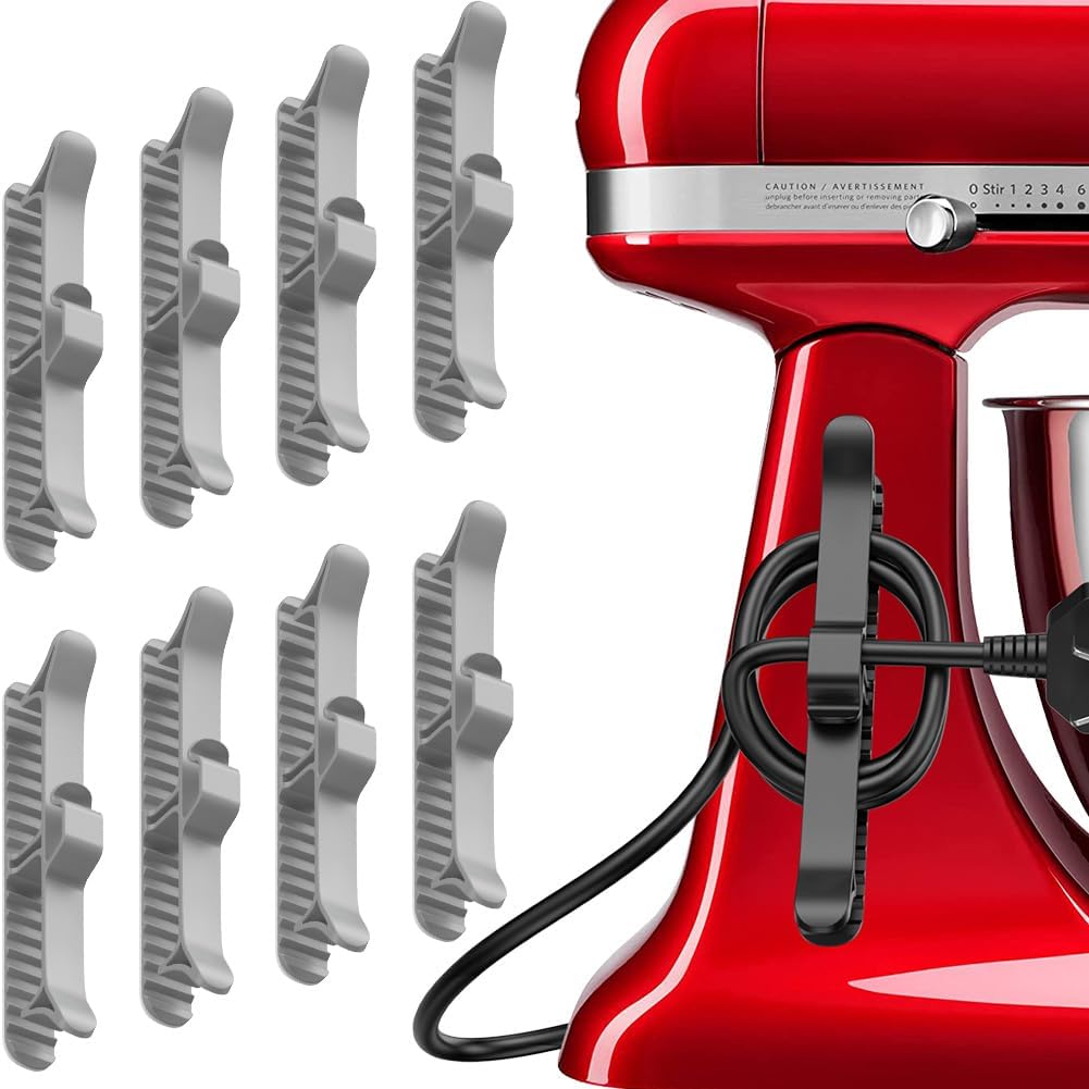 Cord Organizer | Organization and Storage for Kitchen Appliances,Cord Keeper,Cord Wrapper,Cord Holder for Air Fryer,Coffee Maker,Blender,Toaster-8Pcs (grey)