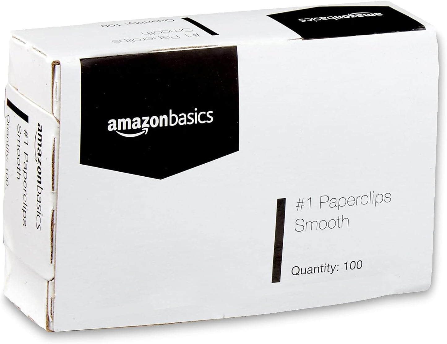 Amazon Basics No. 1 Paper Clips, Smooth, 1000 Count (10 Pack of 100), Silver