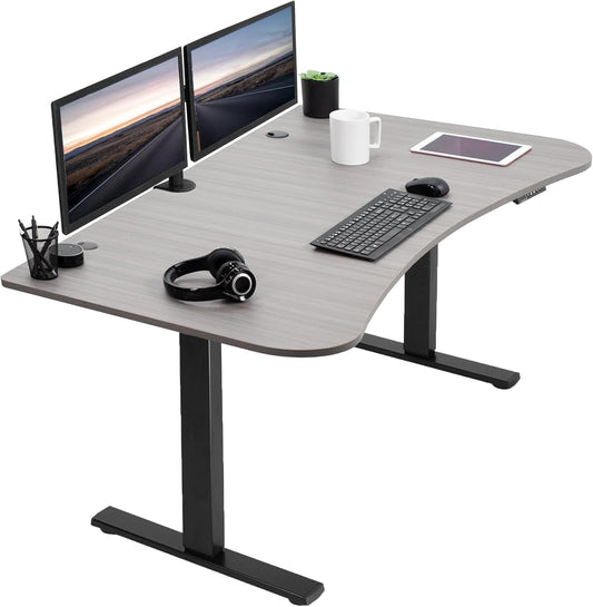 VIVO Electric 63 x 32 in Standing Desk, Memory Height Adjustment, 1B Series, Dark Gray Top Black Frame, DESK-KIT-1B1G