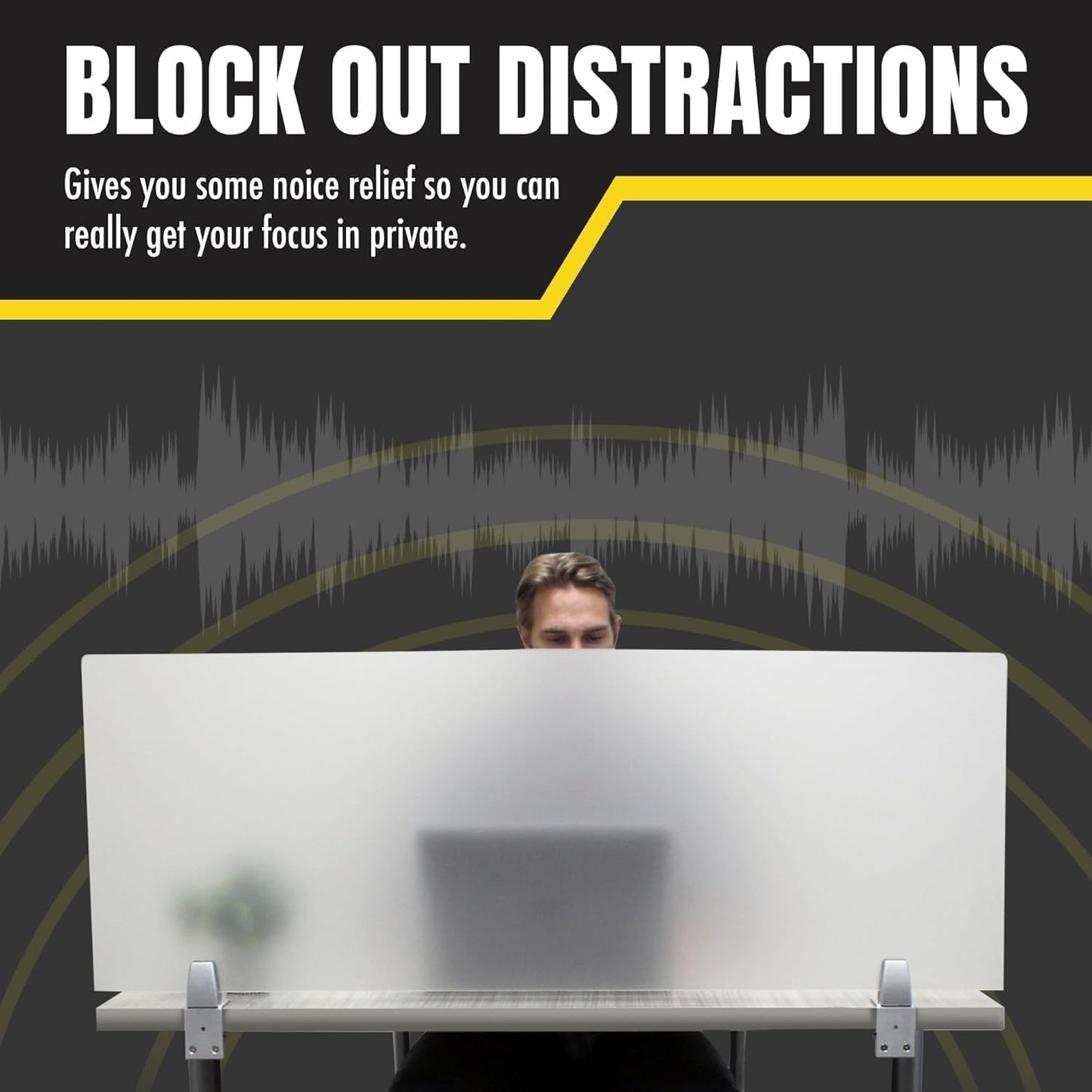 OBEX Frosted Acrylic Desk Mounted Privacy Panel, 18" x 72", Frosted