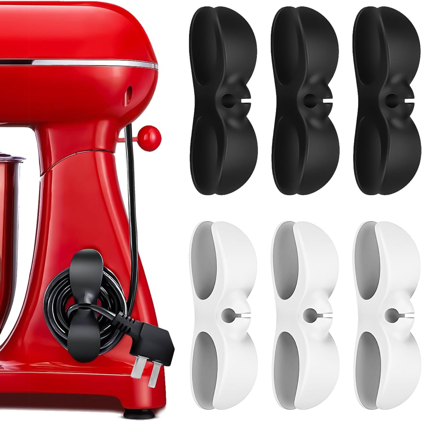 Cord Organizer for Kitchen Appliances, 6 Pack Appliance Cord Organizer Stick On, Cord Wrapper, Cord Holder, Cord Keeper, Kitchen Gadgets for Pressure Cooker, Kitchenaid Mixer, Coffee Maker