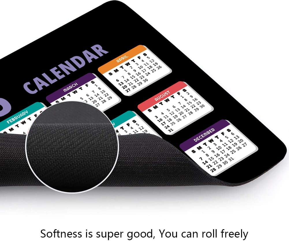 2025 Calendar Black, Computer Mouse Pad with Non-Slip Rubber Base, Mouse Pads for Computers Laptop Mouse 9.6 x 7.9 inch