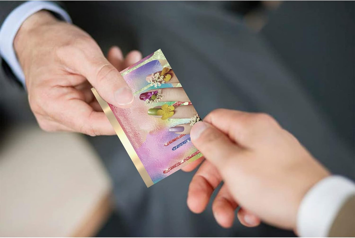 Custom Business Cards Personalized Business Cards for Small Business 300gsm Matte Paper Front & Back Sides Printed 3.5" x 2" - Nails Artist Template