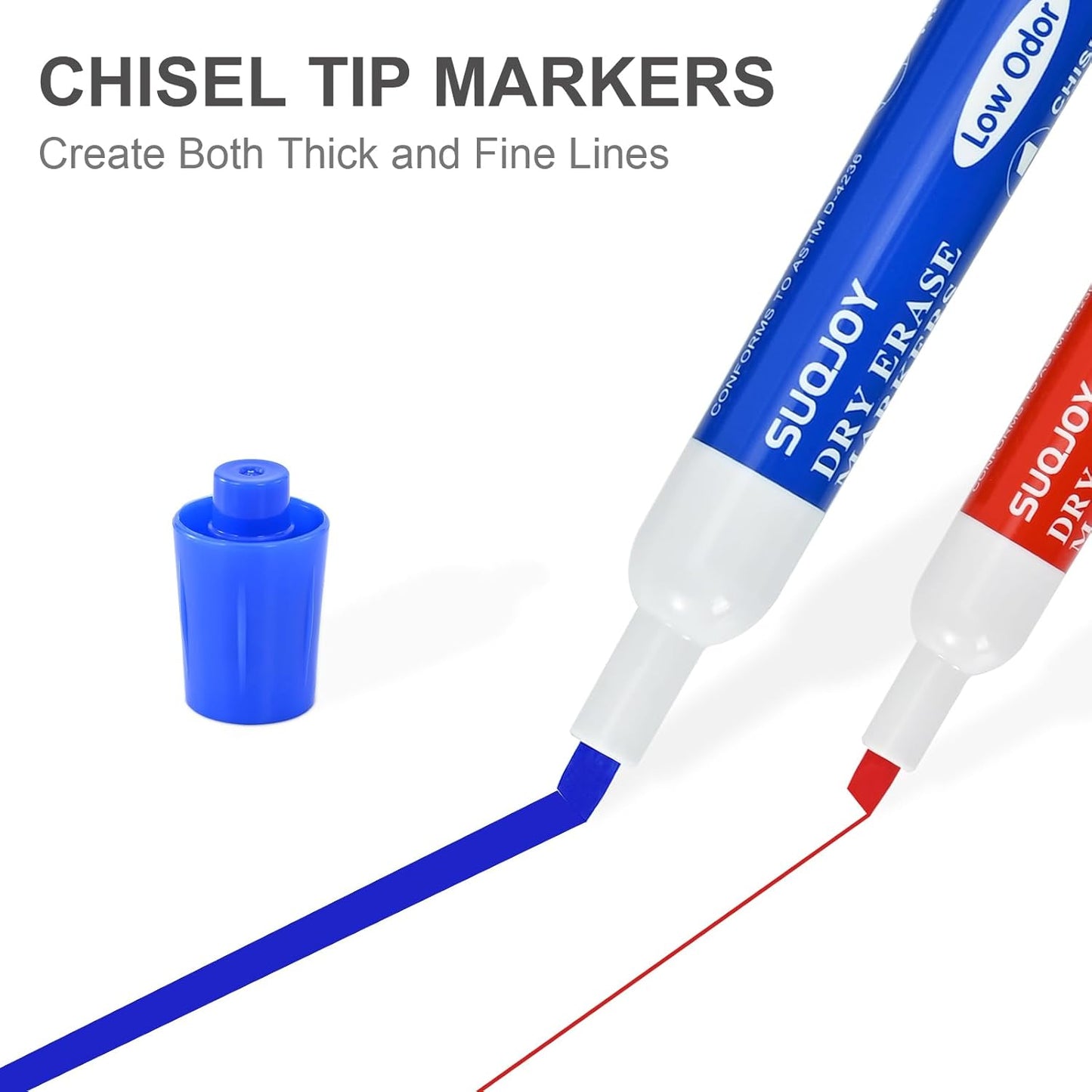 Dry Erase Markers, Chisel Tip Whiteboard Marker, Low Odor Thick Dry Markers, 36 Bulk 4 Assorted Color Markers for Kids/Teacher