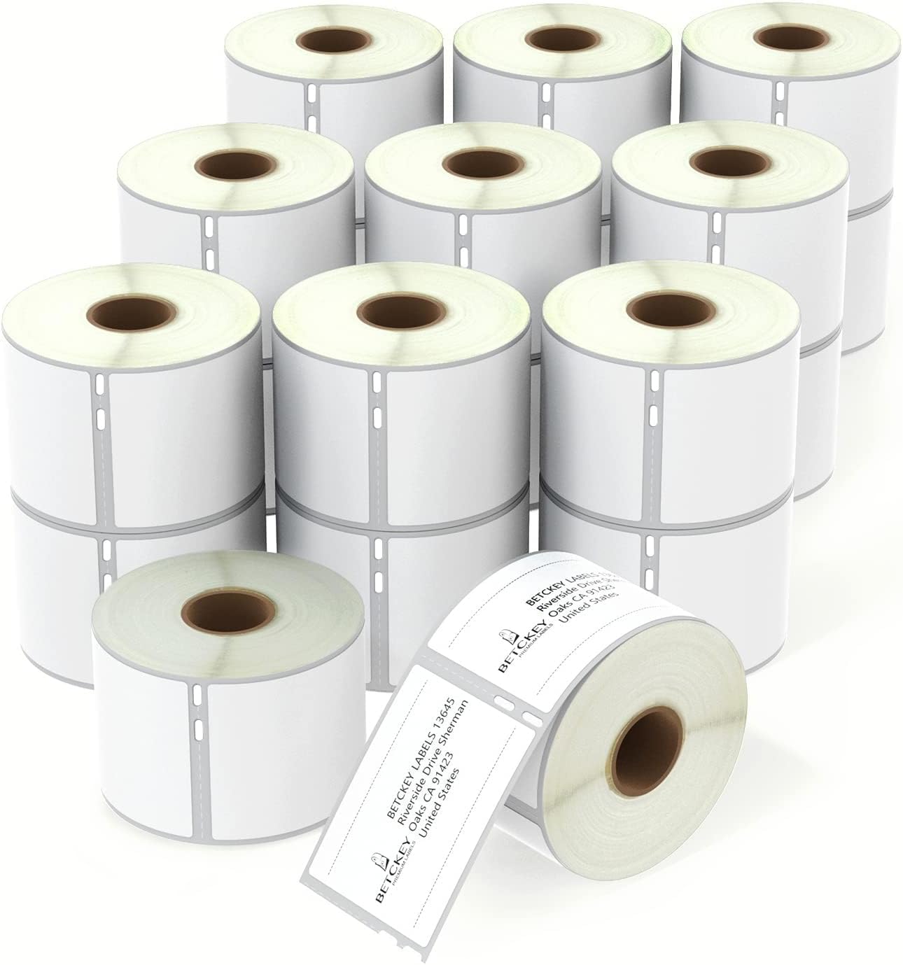 BETCKEY - Compatible DYMO 30324 (2-1/8" x 2-3/4") Multipurpose Labels, Perforated, Compatible with DYMO Labelwriter 450, 4XL, NOT Fit 550 & 5XL [20 Rolls/8000 Labels]