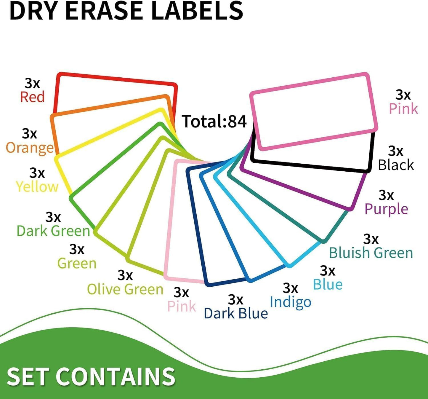 84pcs Dry Erase Labels Reusable Sticky Notes for Organizing Storage Jars All Purpose Use Label Stickers Removable Tags for Kitchen Office School Great Gifts Choice (1x2 Inches)