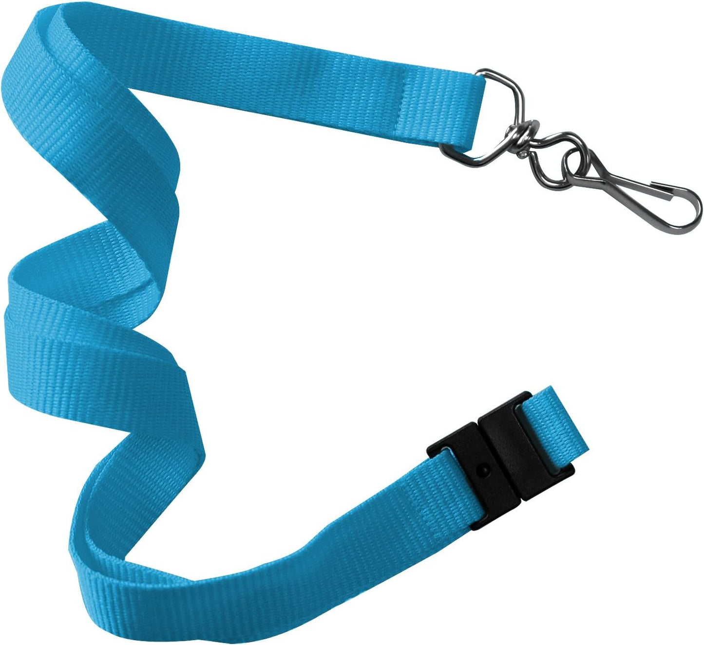 33 Pcs Breakaway Lanyards with Swivel J Hook Premium Bulk Flat Safety Lanyards for ID Badges, Schools, Students, Coaches, Festivals, Volunteers and Team Activities (Light Blue)