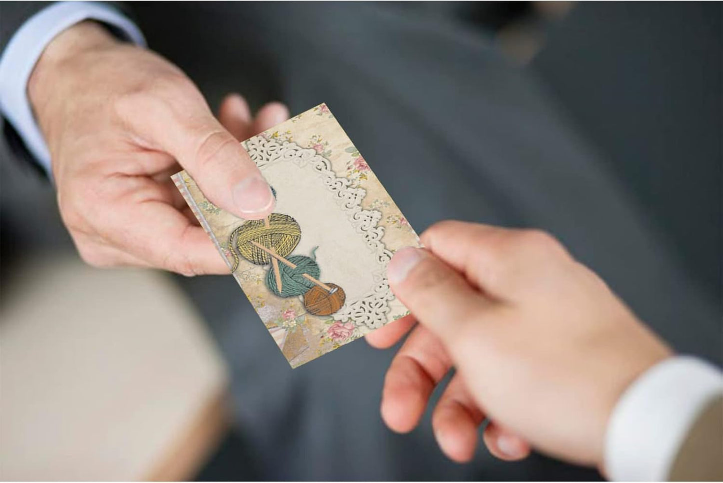 Custom Business Cards Personalized Business Cards for Small Business 300gsm Matte Paper Front & Back Sides Printed 3.5" x 2" - Needle Crafts Template