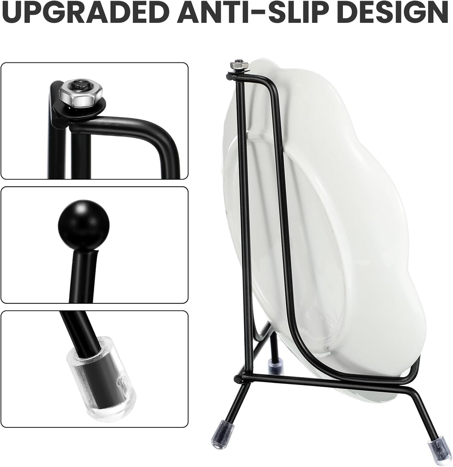 Chumia 18 Pcs Anti Slip Plate Stands for Display, Black Iron Easel Plate Holder Picture Frame Holder Stand for Display Decorative Photo Tabletop Artwork(6 Inch)