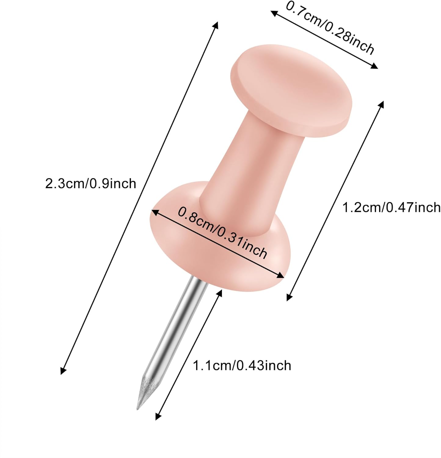 FUDAO FAMILY 300pcs Push Pins for Bulletin Board, Thumb Tacks for Wall Corkboard, Map Pins - Home Office School Craft Projects Plastic Head Steel Push Pin (Pink)