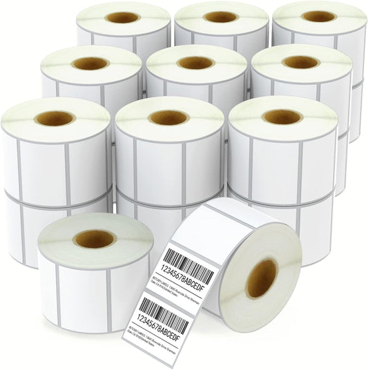 BETCKEY - 3" x 2" (76 mm x 51 mm) Multipurpose & Shipping Labels Compatible with Zebra & Rollo Label Printer,Premium Adhesive & Perforated [20 Rolls, 15000 Labels]