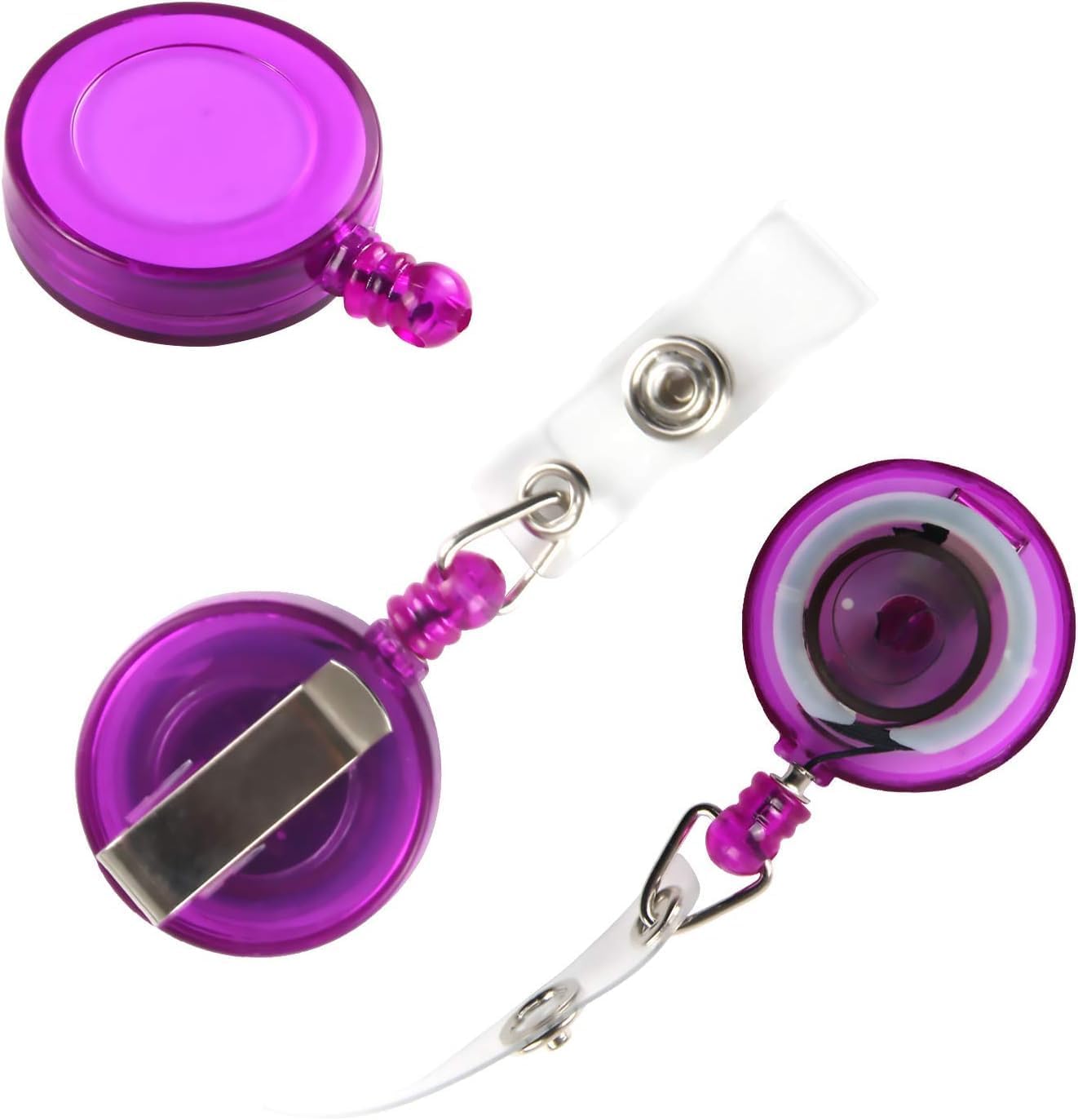 JANYUN 30 Pcs Retractable Badge Reel, ID Badge Holder Retractable Clip for Nurse Doctor Teachers Students Office Workers Hanging ID Card Name Key Chain