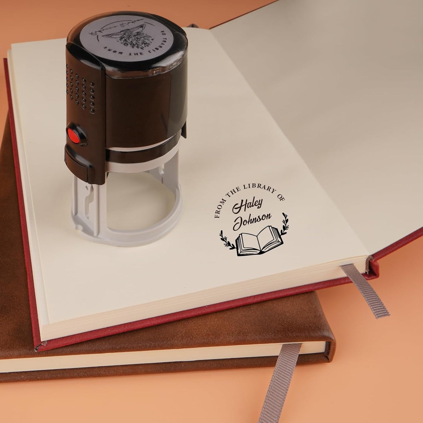 Custom Self-Inking Stamps | Personalized Book Stamp Gift for Book Lovers | 5 Ink Colors (Style05)