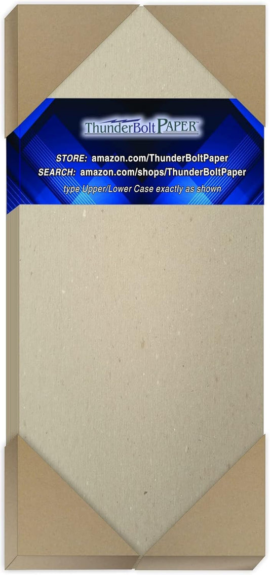 200 Sheets Chipboard 46pt (Point) 3.5 X 8.5 Inches Size Medium Weight .046 Caliper Thickness Cardboard Craft and Packing Brown Kraft Paper Board