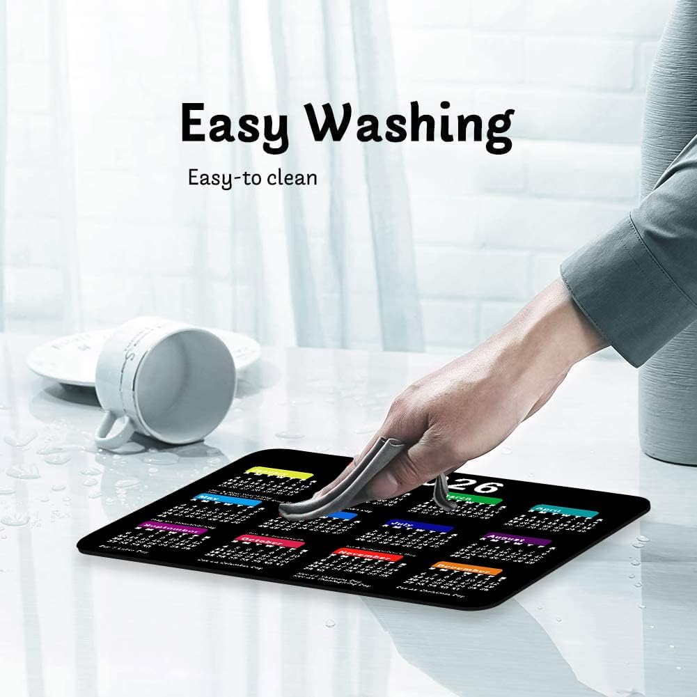 2026 Calendar Mouse Pad with Holidays, Computer Mousepad with Non-Slip Rubber Base, Mouse Pads for Computers Laptop Mouse 9.6 x 7.9 inch(Black)