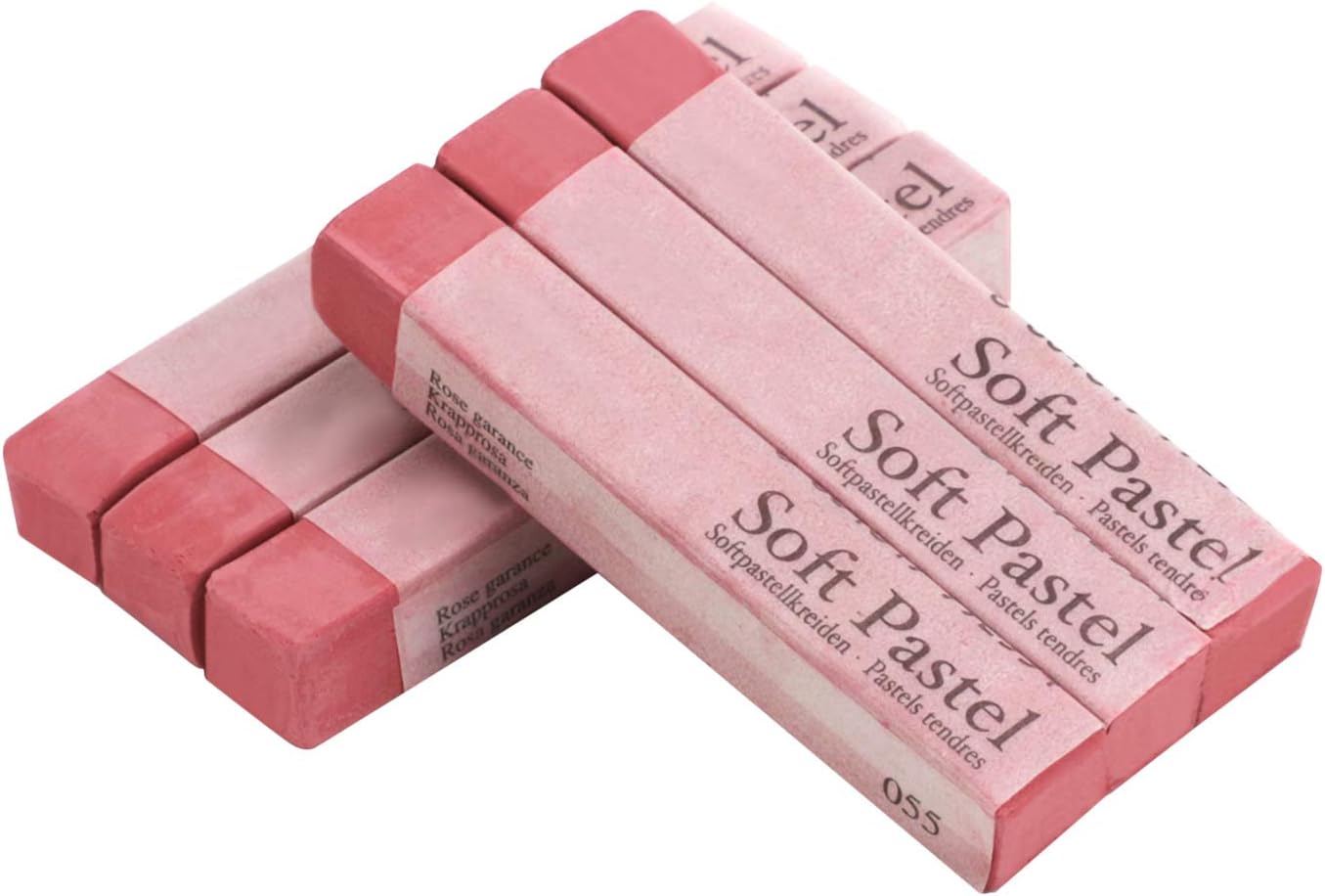 6pcs Soft Pastels Set Artist Grade Square Chalk Pencils Drawing Pastel Stick Painting Sketching Tool for Kids Students Artists Beginners (Pink)