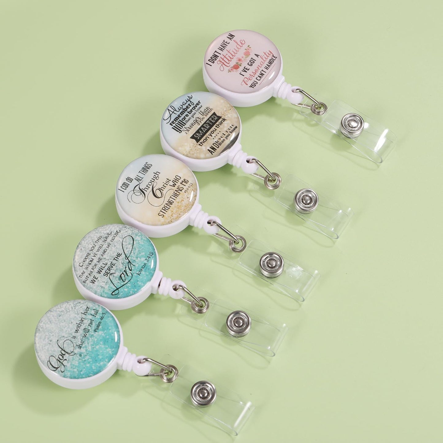 15 Pcs Cute Badge Reels Retractable Badge Holders,Id Badge Holder Retractable Clip,Perfect for Men & Women Coworkers