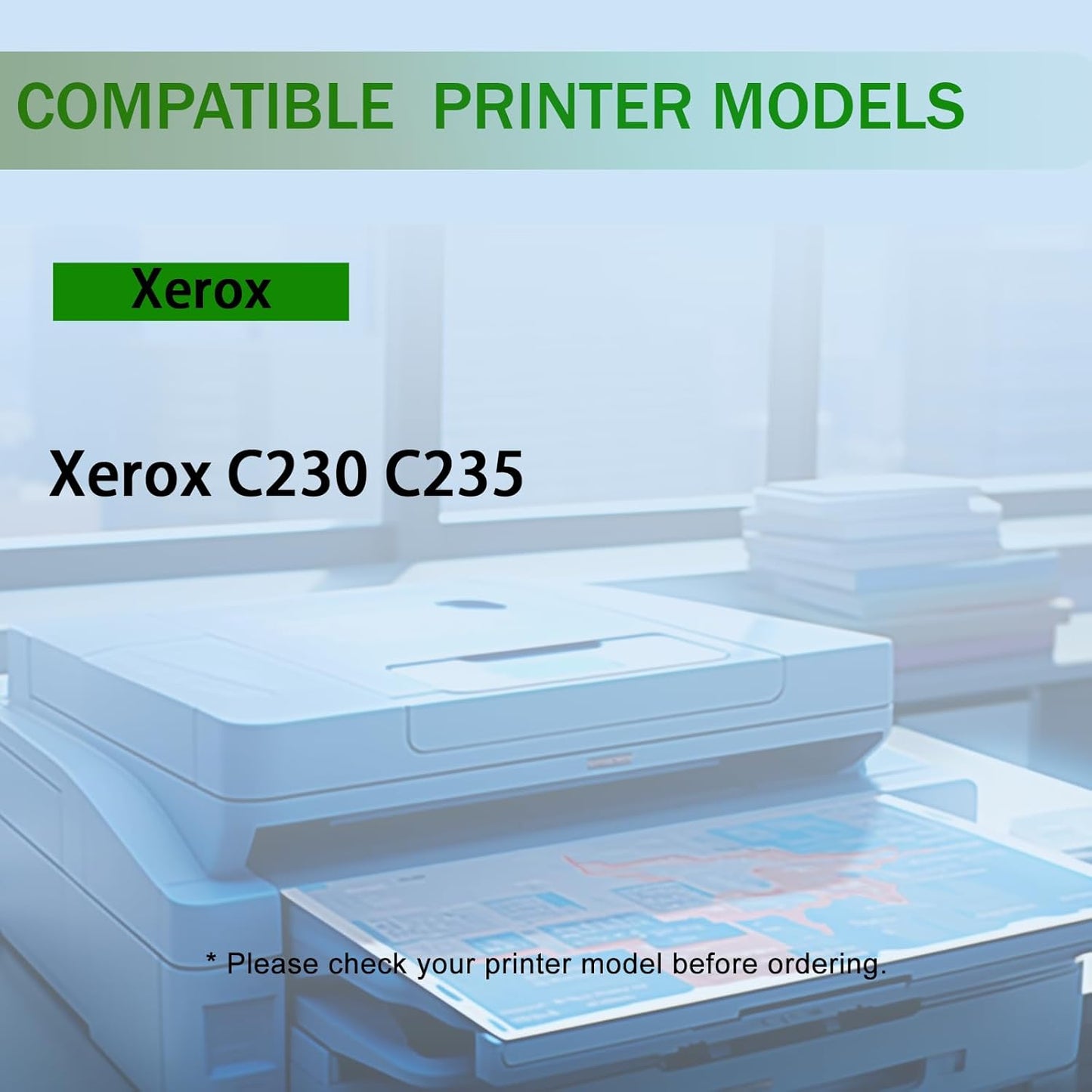 Remanufactured C230 C235 Toner Cartridge # 006R04386 Compatible for Xerox C235/DNI C230/DNI Color Multifunction Printer(Yellow)