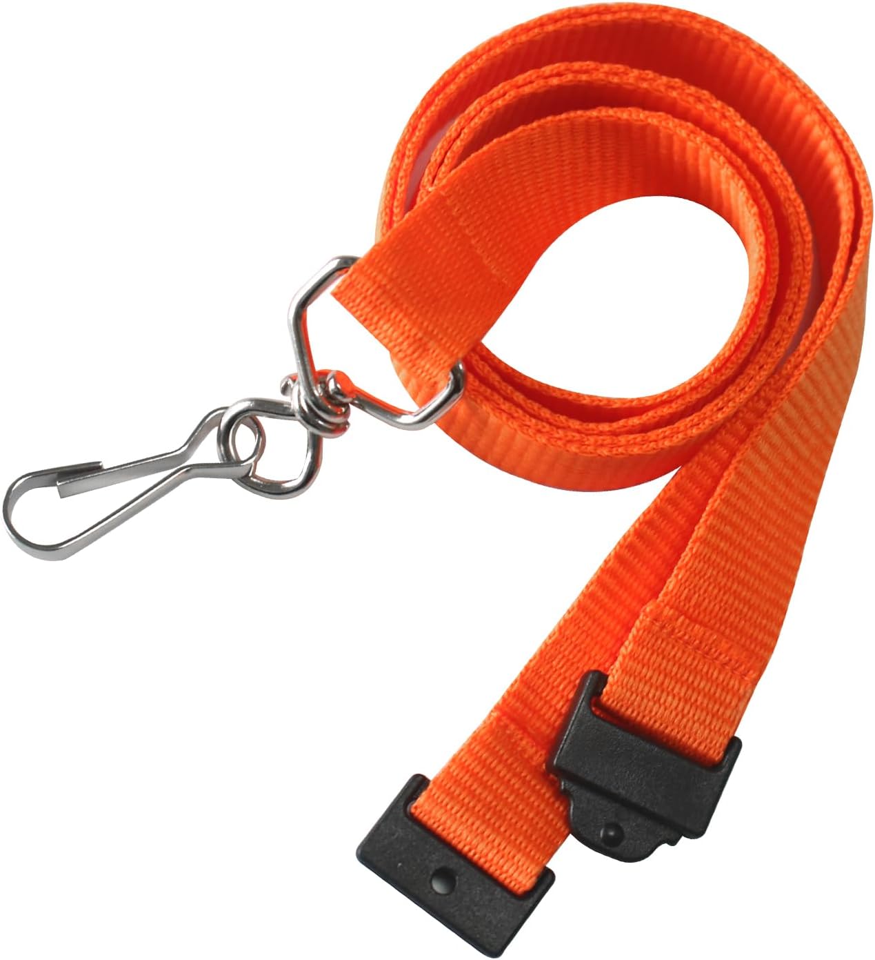 66 Pcs Breakaway Lanyards with Swivel J Hook Premium Bulk Flat Safety Lanyards for ID Badges, Schools, Students, Coaches, Festivals, Volunteers and Team Activities (Orange)