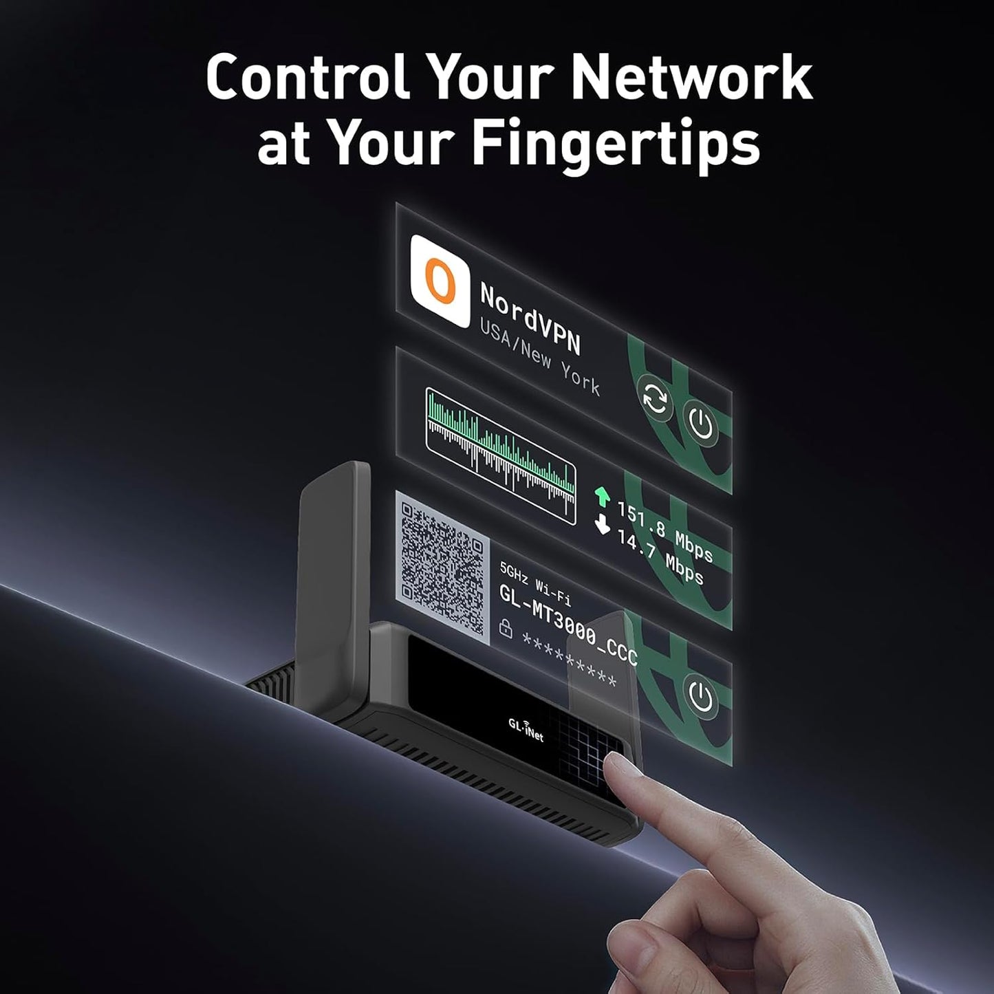 GL.iNet GL-BE3600 (Slate 7) Portable Travel Router, Pocket Dual-Band Wi-Fi 7, 2.5G Router, Portable VPN Routers WiFi for Travel, Public Computer Routers, Business Trip, Moblie/RV/Cruise/Plane