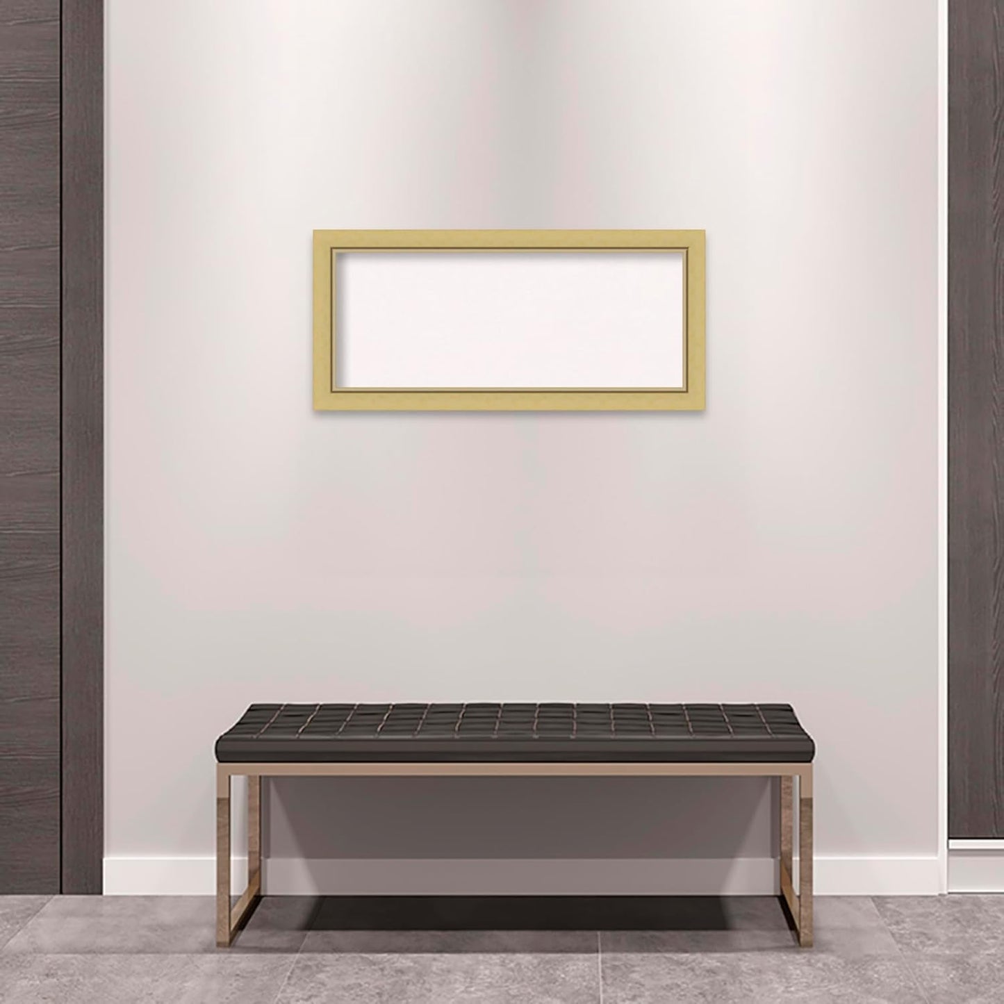 Amanti Art White Cork Board for Wall, 15x33 Vision Board with Gold Frame, Medium Corkboard Office Decor for Home Organization, Casual Corkboard Pinboard to display items for home organization