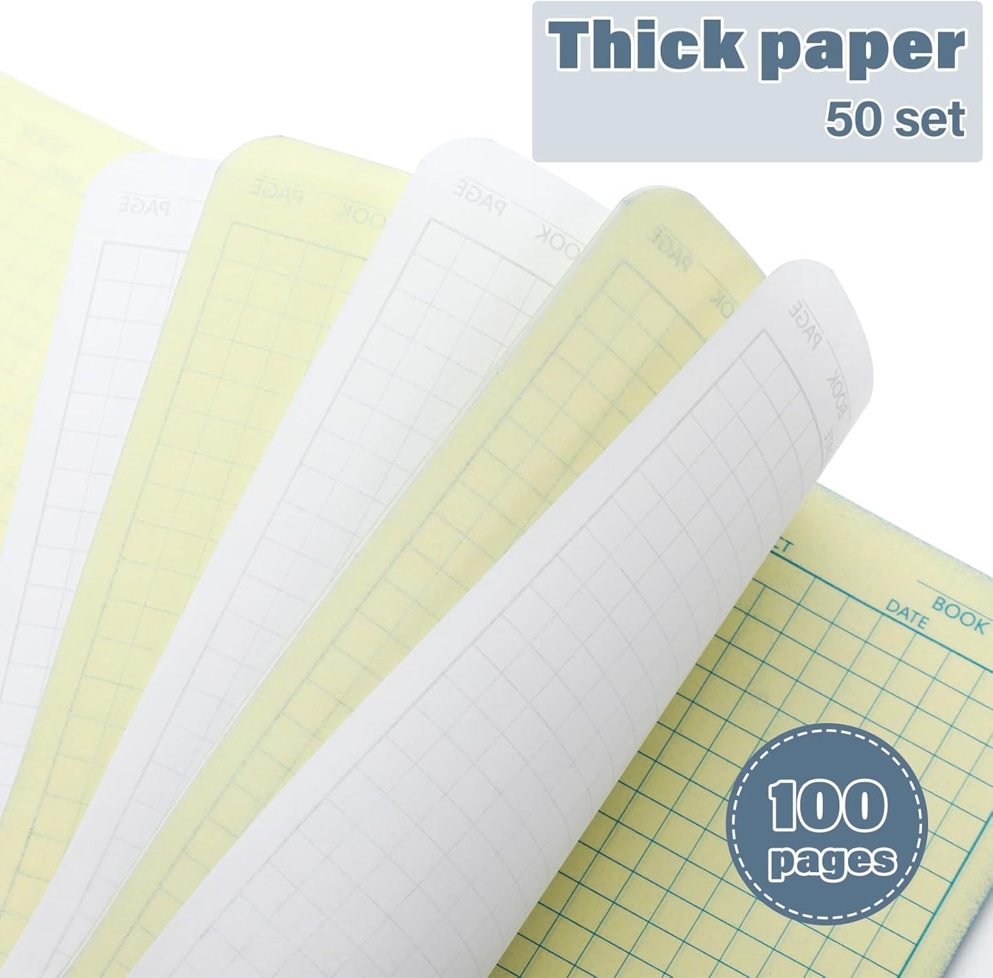 2 Pack Mini Carbonless Lab Notebook Carbon Copy 3.5'' x 5.5'' Laboratory Engineering Chemistry Computation Notebook Science Grid Contains 50 Set Pages 100 Sheets Total Coil Binding(Black)