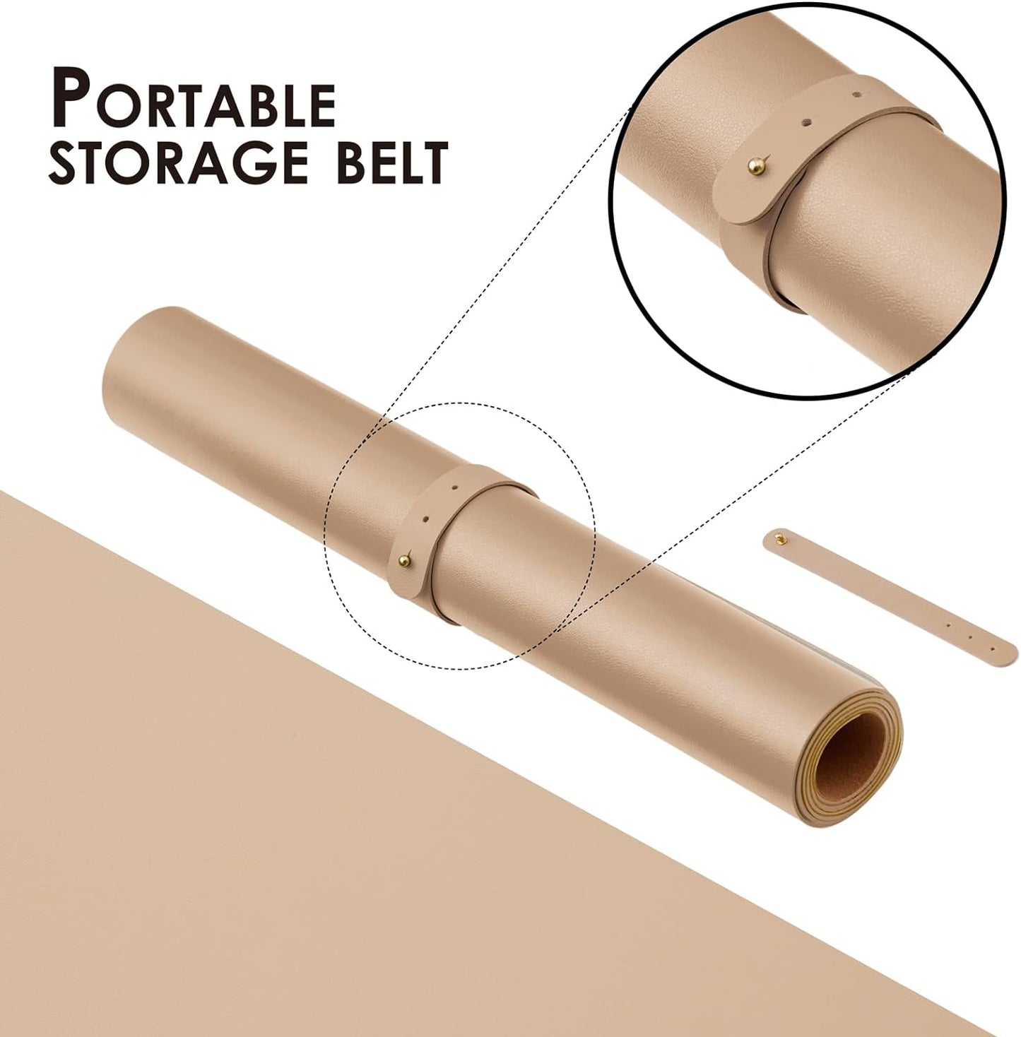 Cork Desk Mat - Dual-Sided Desk Pad for Office and Home - Desk Organization and Accessories - Ideal for Large Mouse Pad and Desk Mats on Top of Desks(Apricot,27.6"x 13.8")