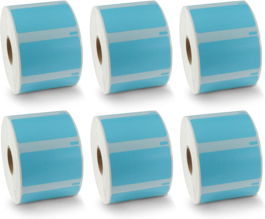 BETCKEY - Compatible DYMO 30334 (2-1/4" x 1-1/4") Medium Multipurpose Barcode/FNSKU Labels - Compatible with Rollo, DYMO Labelwriter 450, 4XL & Zebra Printers[6 Rolls, 6000 Labels, Blue]