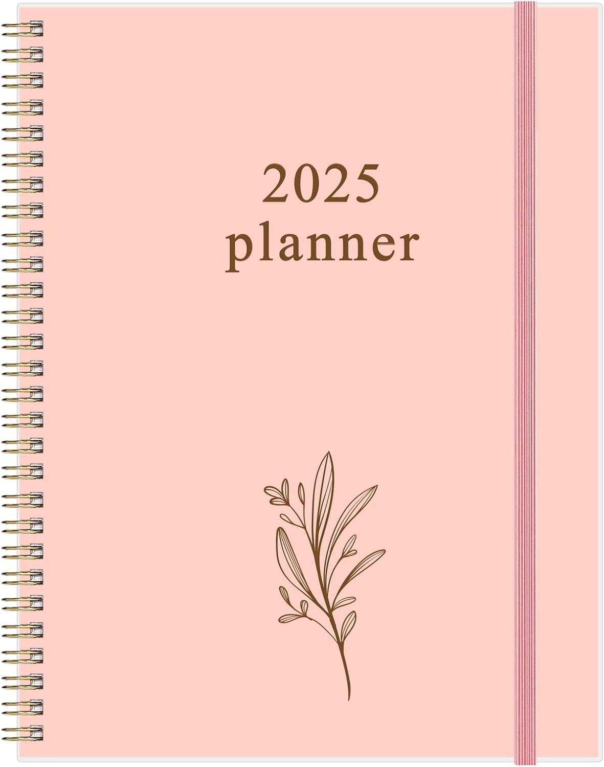 2025 Planner - Planner 2025 from January 2025 to December 2025 with 12 Monthly Tabs, Flexible Cover, Inner Pocket, 8.5" x 11", Pink