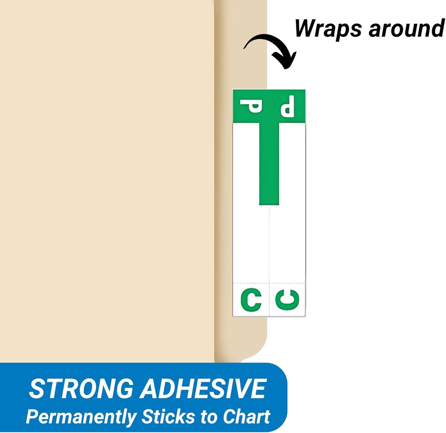 Doctor Stuff - File Folder Labels, Alphabet Letters, C/P, Compatible with Smead NCC - SNCC Series Alpha Stickers Dark Green, 1-5/32" x 3-5/8, 100/Package