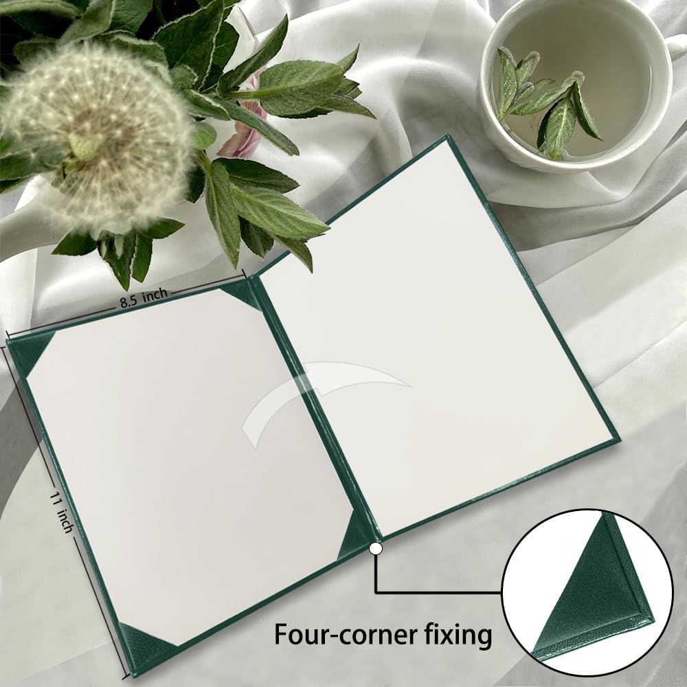 Certificate Holders 8.5"x11" Graduation Diploma Cover Document Leather Folders,Forest Green-5 Pack