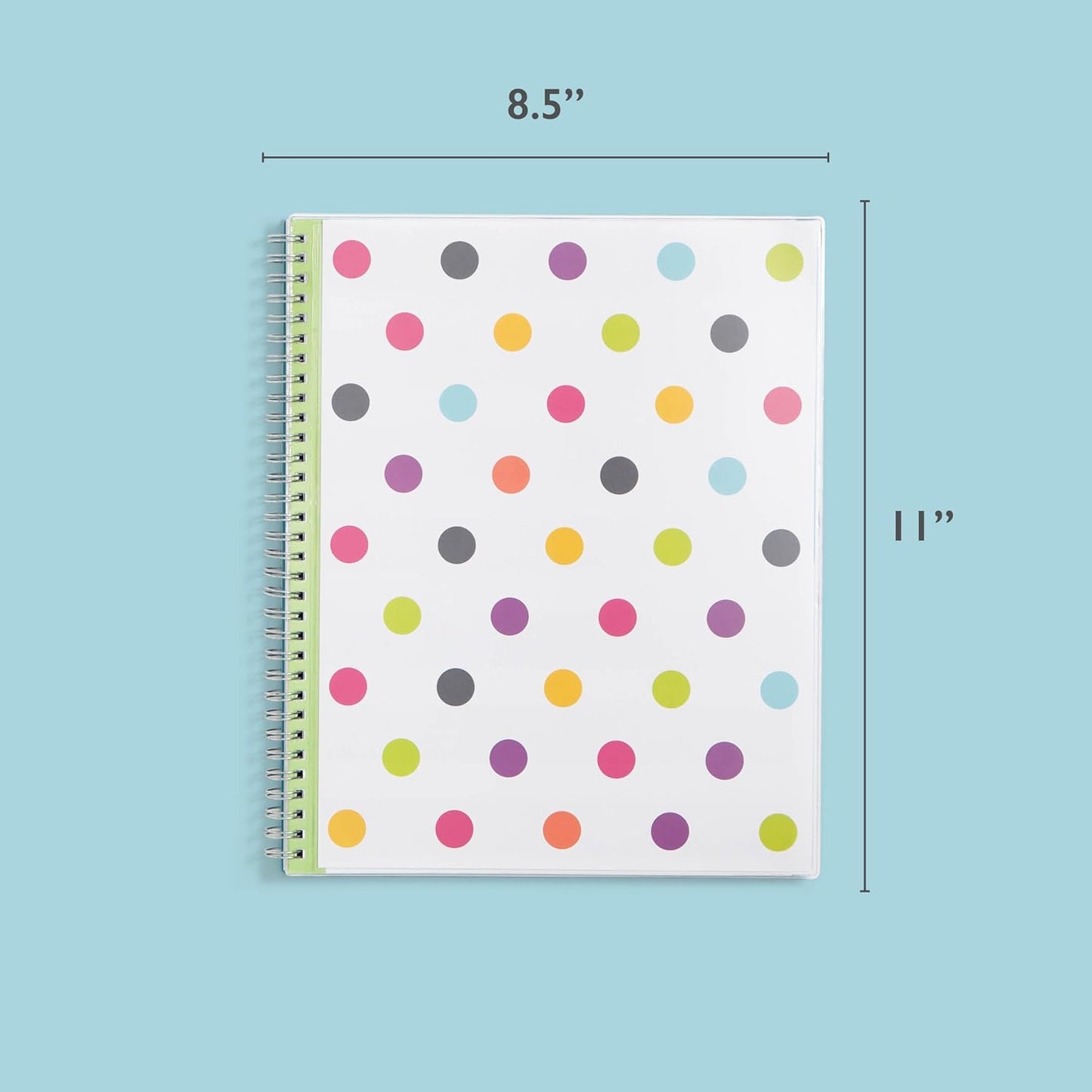 Blue Sky 2024-2025 Academic Year Teacher Weekly and Monthly Lesson Planner, July 2024 – June 2025, 8.5" x 11", Flexible Cover, Wirebound, Dots (100330-A25)