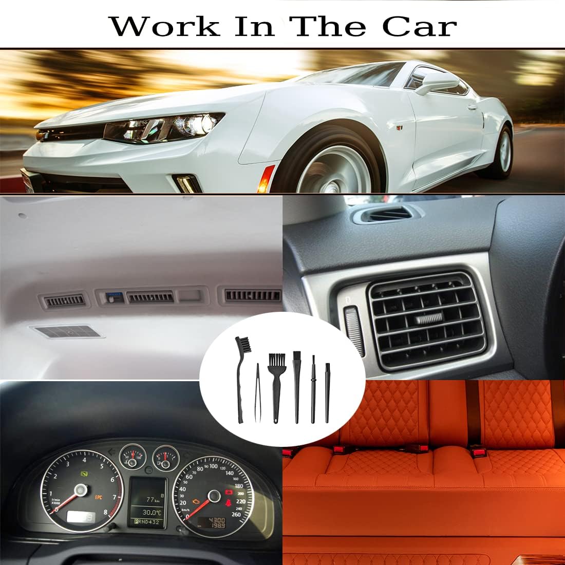 ELANE 6 Pcs Small Cleaning Brushes for Tight Spaces,Brushes for Cleaning Brush for Electronics,Brush for Cleaning Small Objects