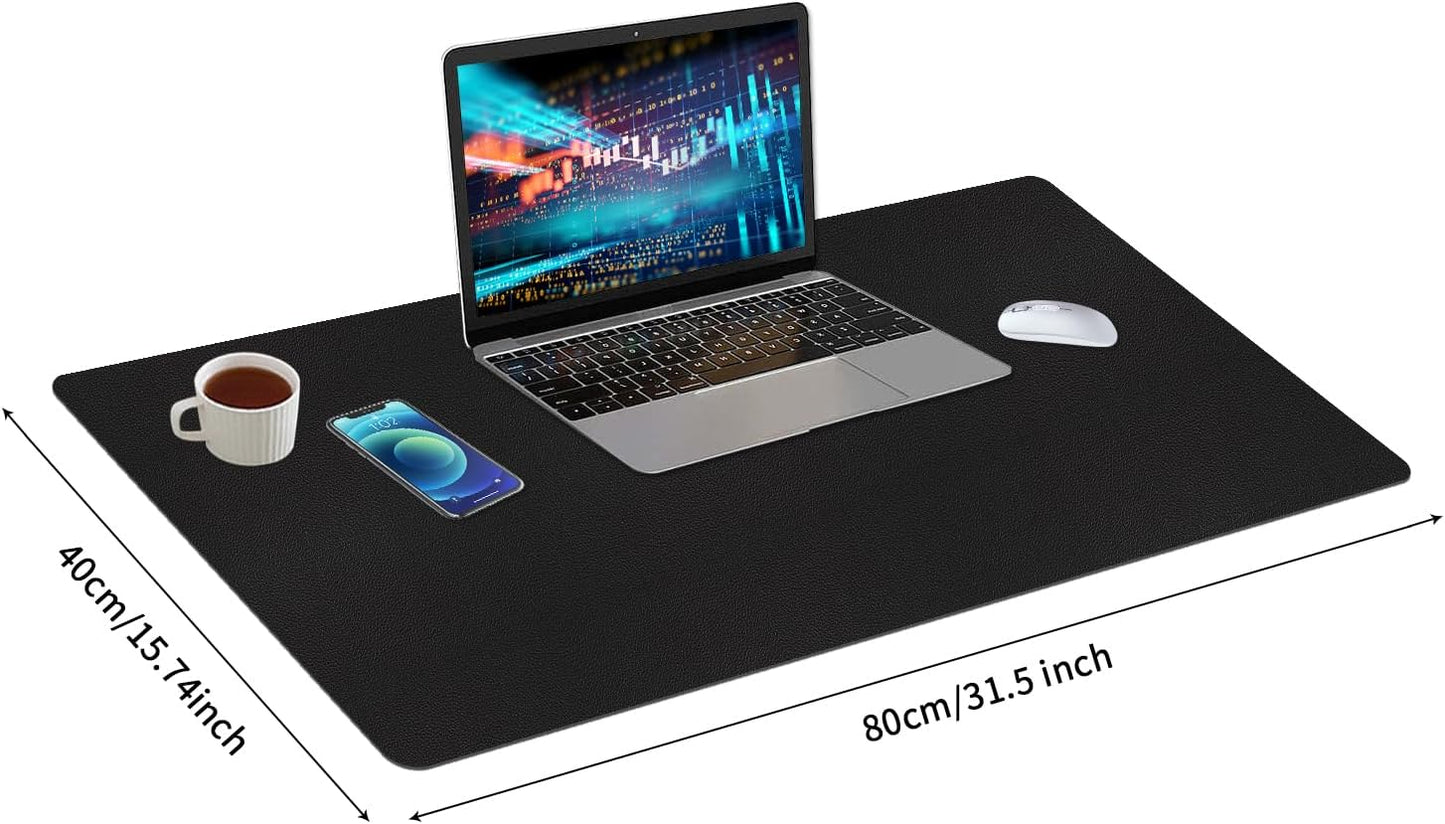 Bloss Black Desk Mat, Leather Desk Pad, Desk Matt for Desktop, Waterproof Desk Pad Mat, Computer Mat for Office Work/Home/Decor/Desk Protector/Cover(31.5 x 15.7 Inches)