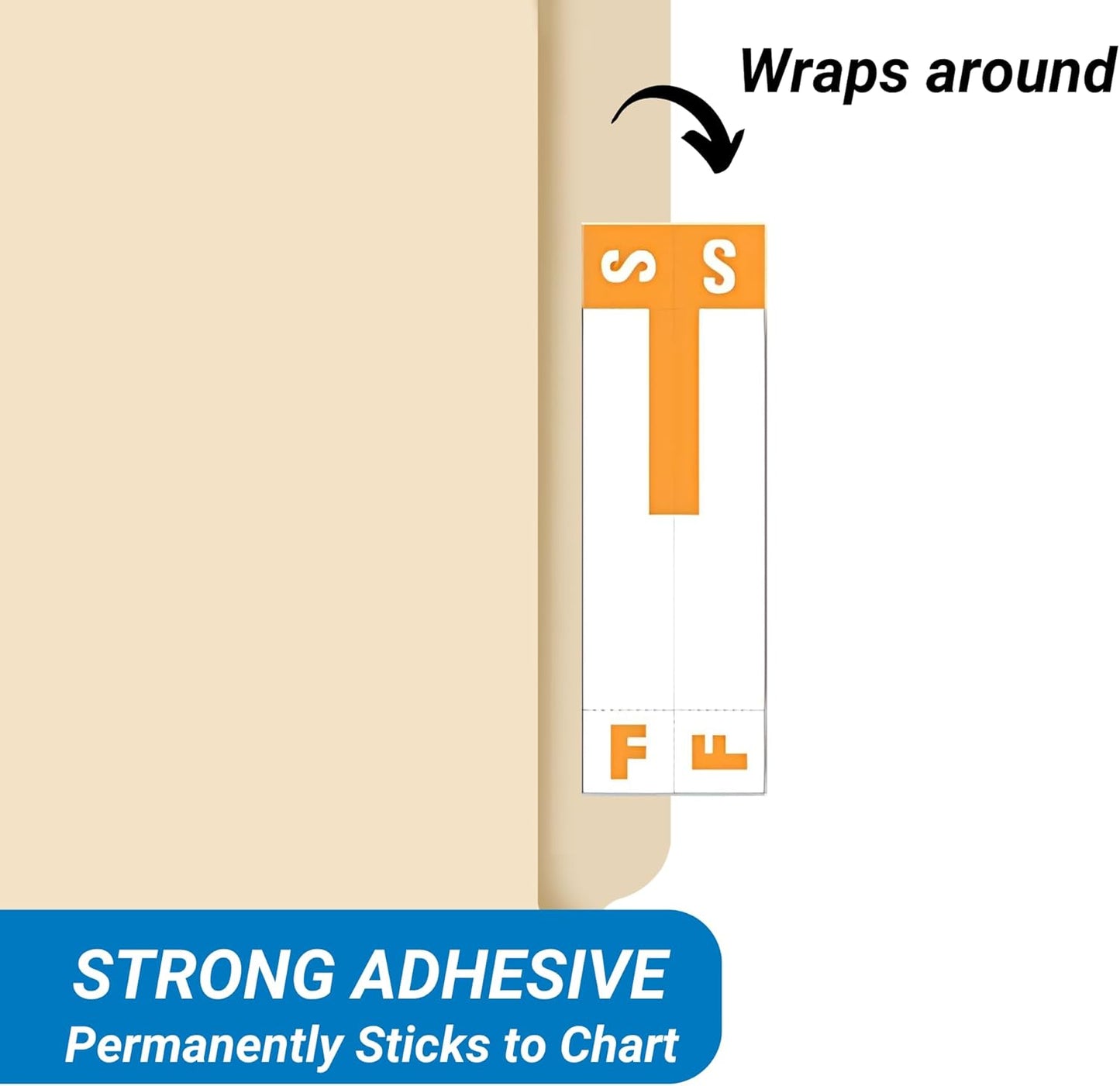 Doctor Stuff - File Folder Labels, Alphabet Letters, F/S, Compatible with Smead NCC - SNCC Series Alpha Stickers Orange, 1-5/32" x 3-5/8, 100/Package