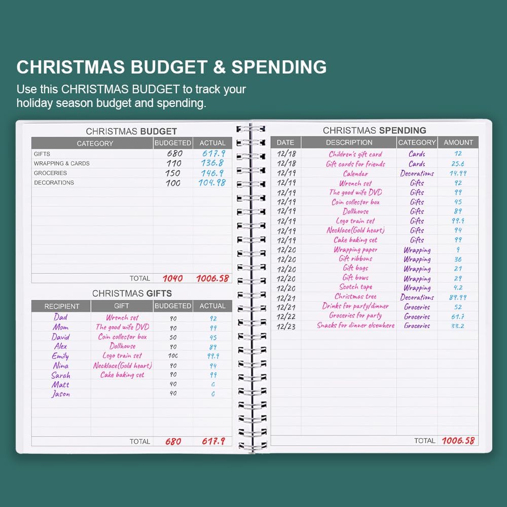 Budget Planners - Monthly Finance Organizer with Expense Tracker. 2024 Budgeting Book for 12 Months, Finance Planner, Start Anytime, 5.8" x 8.3", Green Leaf