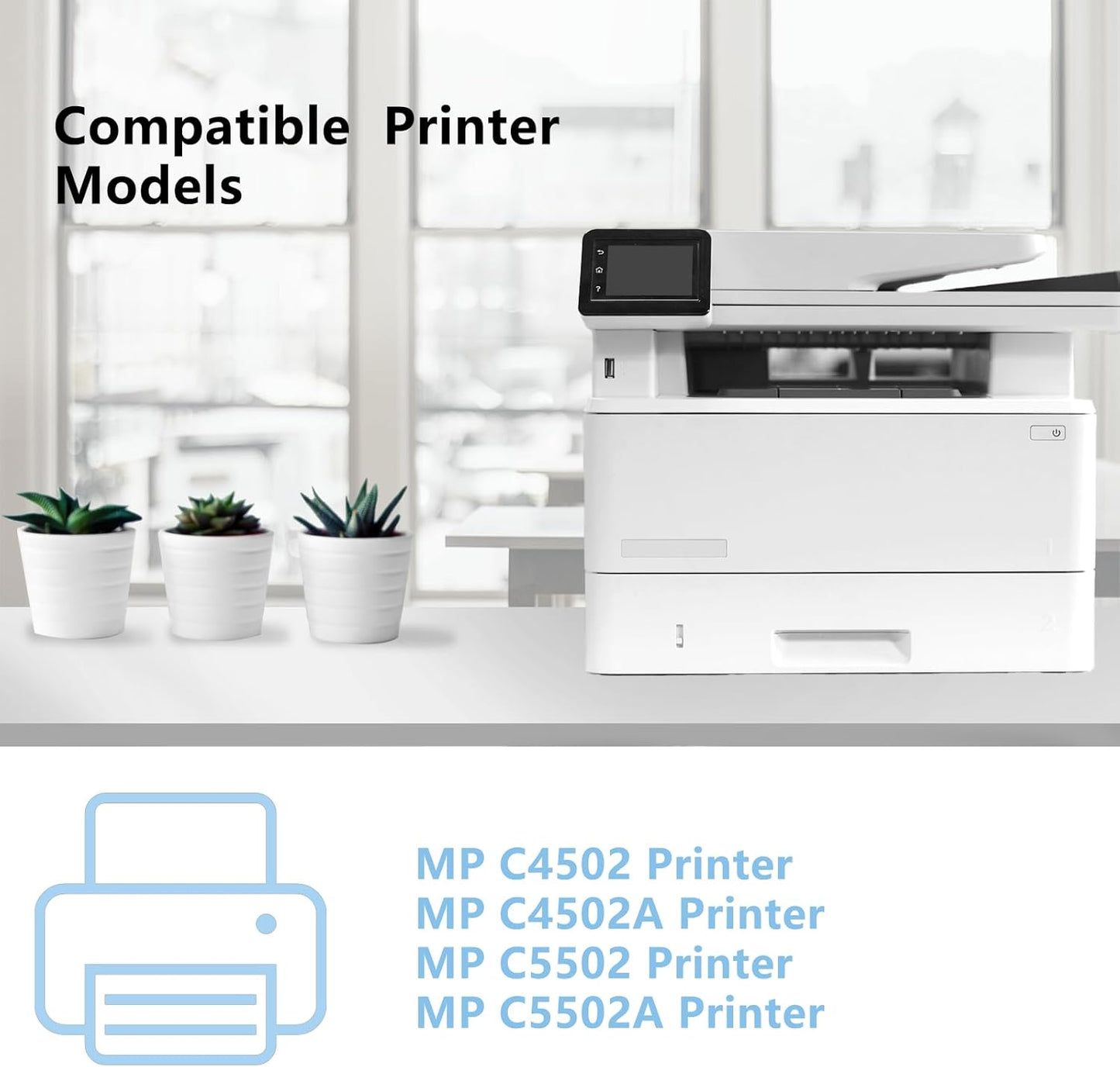 MP C4502 C5502 Toner Cartridge 841751 841752 841753 841754 Toner Compatible with Aficio/Savin/Lanier MP C4502 C4502A C5502A C5502 Printer Black Cyan Magenta Yellow