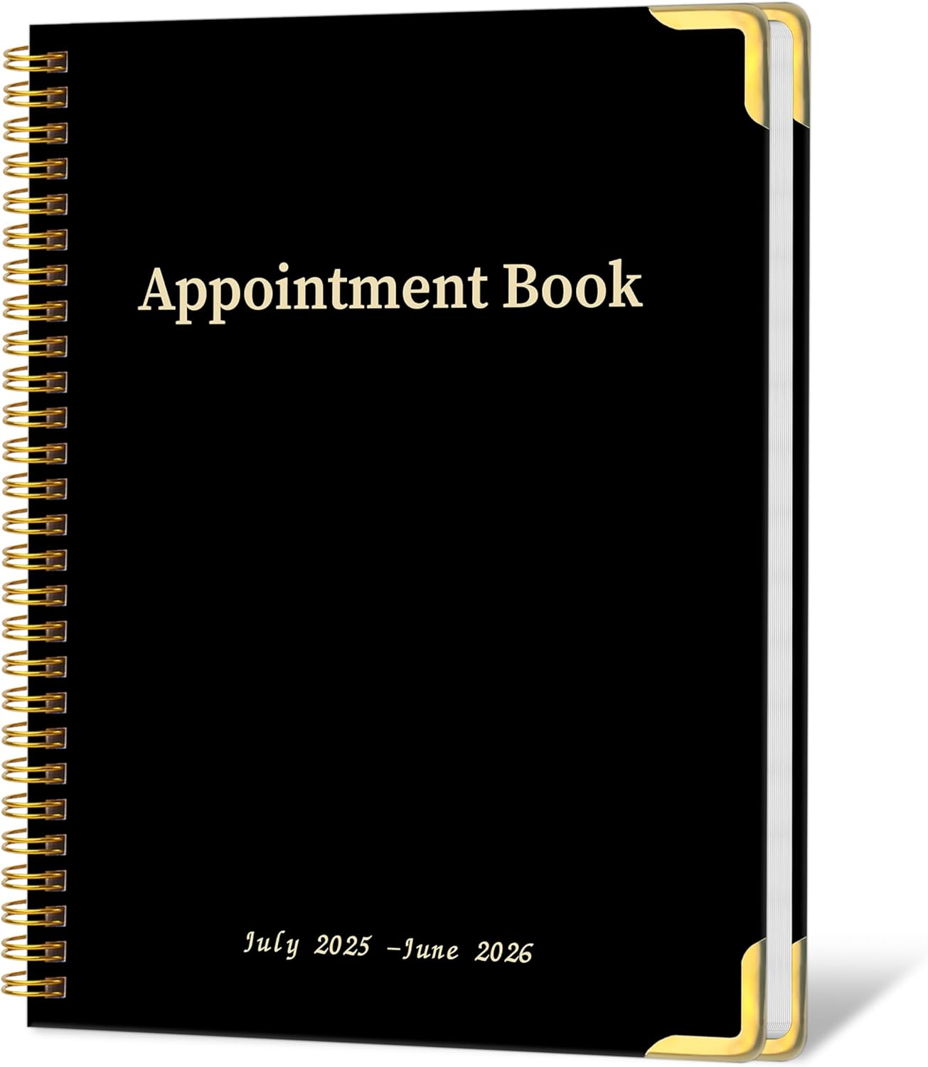 Appointment Planner 2025-2026 - Daily Hourly Schedule Planner from 7am - 10 pm, Weekly & Monthly Hourly Appointment Calendar from July 2025 - June 2026, 9" x 11"- Black