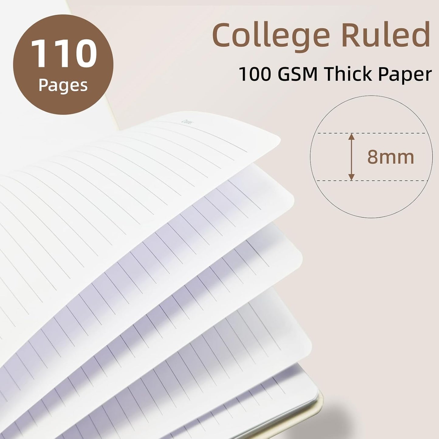 Cute Spiral Notebook journal A4 Aesthetic Pretty Design for Women Girls Kawaii with Pocket, 8.5 x 11 inch, Lined, Strawberry