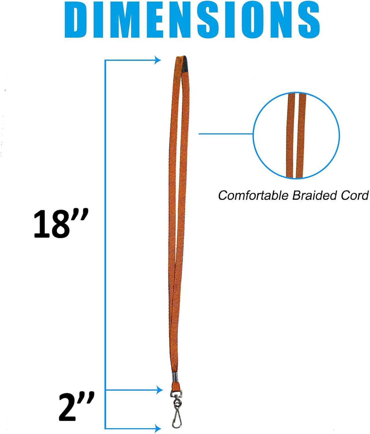 60 Pcs Breakaway Lanyards Safety Orange Lanyard with Swivel J Hook Premium Bulk Flat Lanyards 36" for ID Name Badge Holder, ID Badges Cruise, School, Students, Coach, Festival and Hang Keys