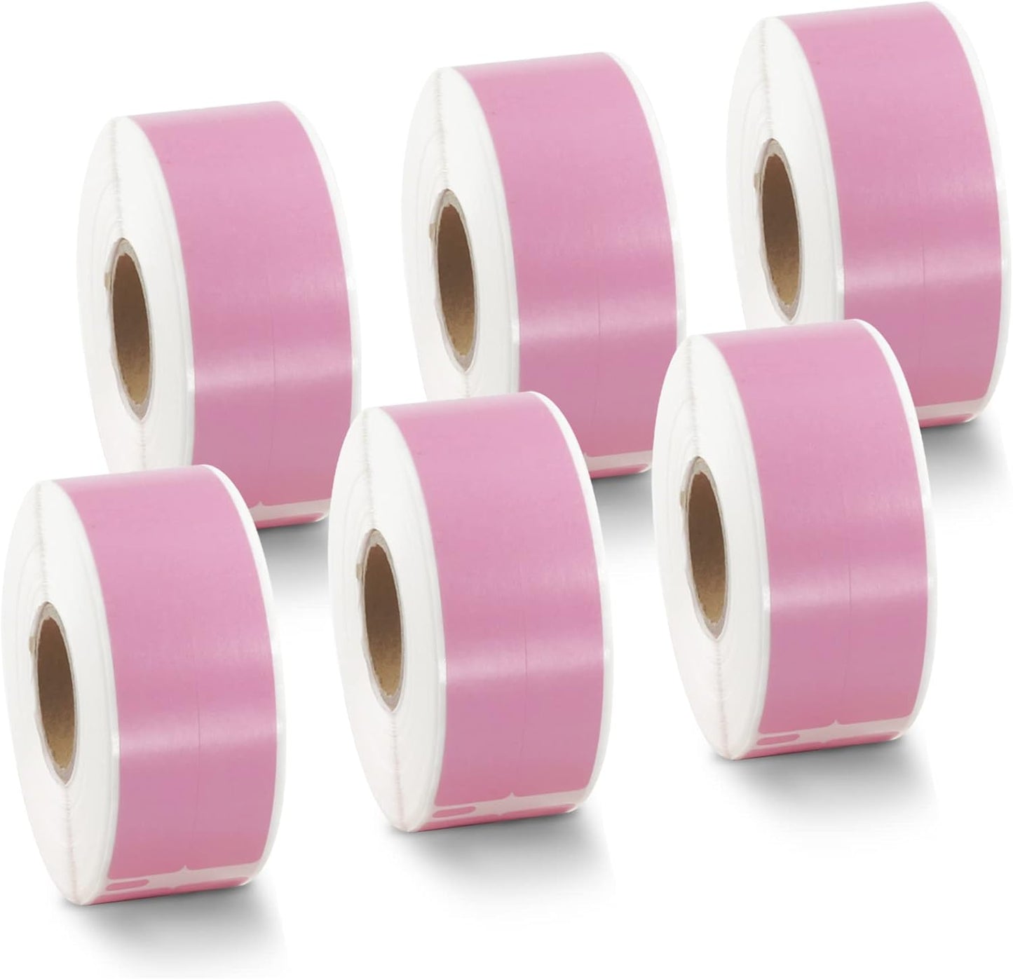 BETCKEY Colored Labels Compatible with Dymo 30277 (9/16" x 3-7/16") File Folder(2-up) Labels, Compatible for Dymo LabelWriter Thermal 450, 4XL & Zebra Desktop Printers [6 Rolls, Pink]