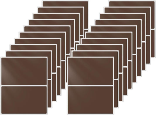 Colored Labels Stickers 3×2 Inch Rectangle Vinyl Brown Sticker Removable Assorted Color Coding Name Tag for File Folder Classroom Office Inventory Marking 40 PCS