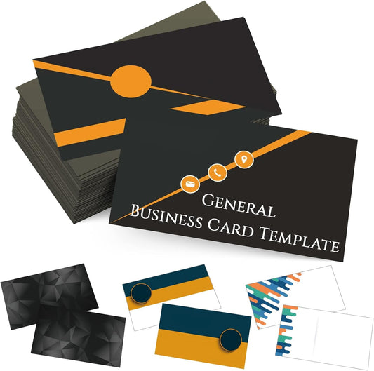 Custom Business Cards Personalized Business Cards for Small Business 300gsm Matte Paper Front & Back Sides Printed 3.5" x 2" - General Template